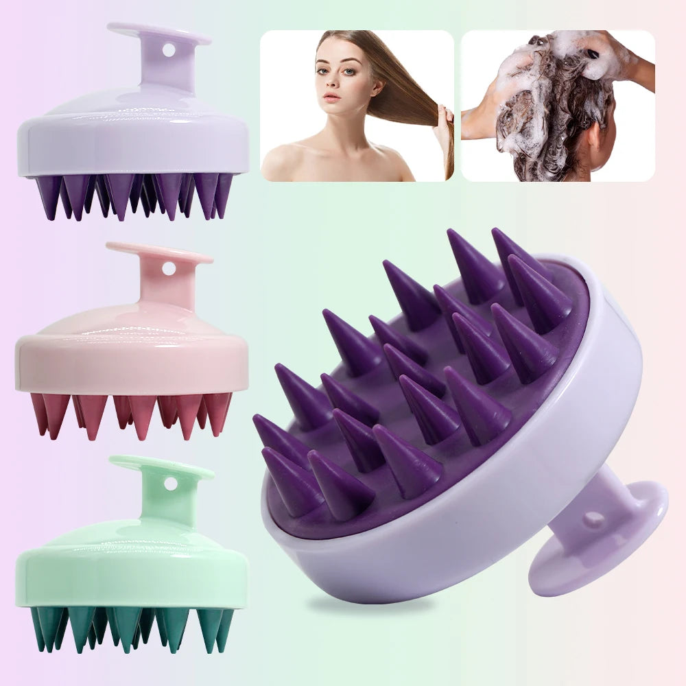 Brosse de Énergie du Cuir oral elu en Silicone, Peigne à Poignée Magique, Spa