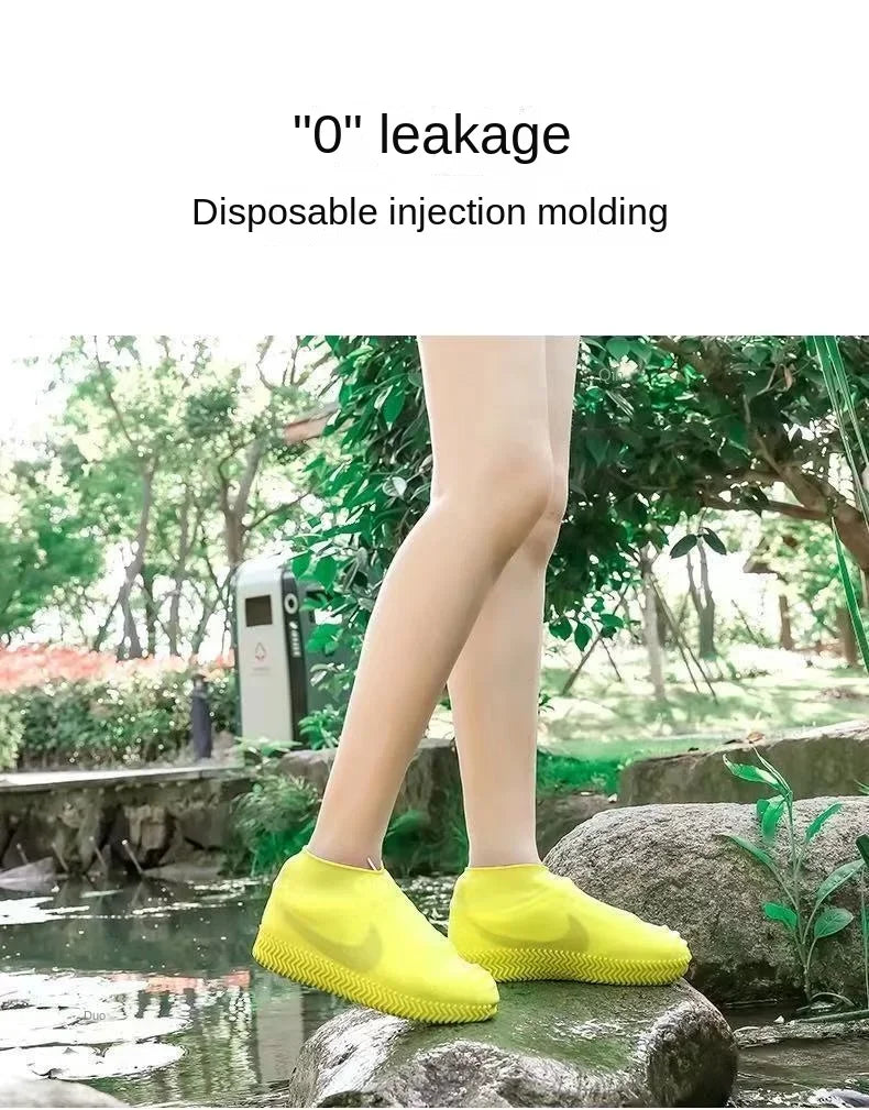 1 paire de couvre-chaussures imperméables en Silicone, en caoutchouc résistant aux lèvres, équipement de pluie, accessoires pour les jours de pluie en plein air