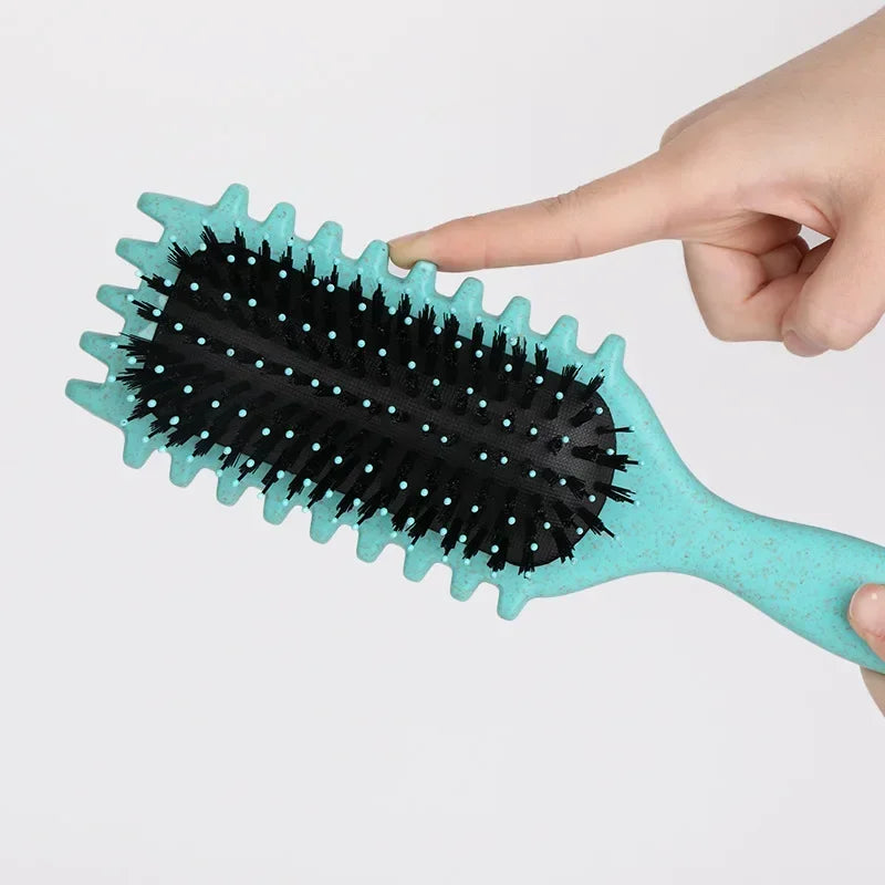 Brosse Coiffante pour Cheveux Bouclés – Brosse à Boucles pour Hommes et Femmes – Outil de Peignage et de Modelage – Réduit les Tensions