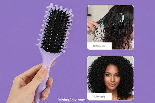 Brosse Coiffante pour Cheveux Bouclés – Brosse à Boucles pour Hommes et Femmes – Outil de Peignage et de Modelage – Réduit les Tensions