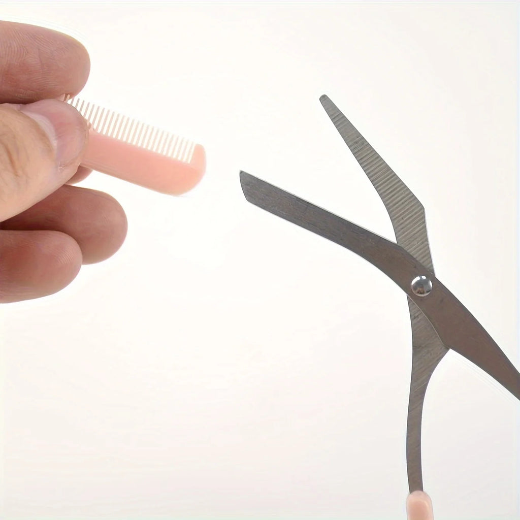 Ciseaux de coupe de sourcils roses avec peigne intégré - acier inoxydable, outil de toilettage précis, créant des sourcils parfaits