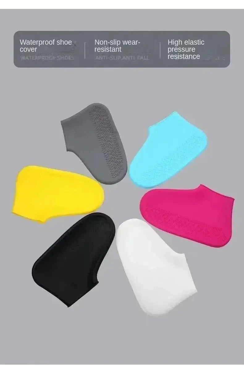 1 paire de couvre-chaussures imperméables en Silicone, en caoutchouc résistant aux lèvres, équipement de pluie, accessoires pour les jours de pluie en plein air