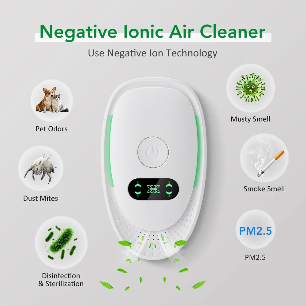 Purificateur d'air enfichable ioniseur d'ions négatifs purificateur d'air pour la maison fonctionnement silencieux ioniseur Mini purificateur d'air déodorant de toilette