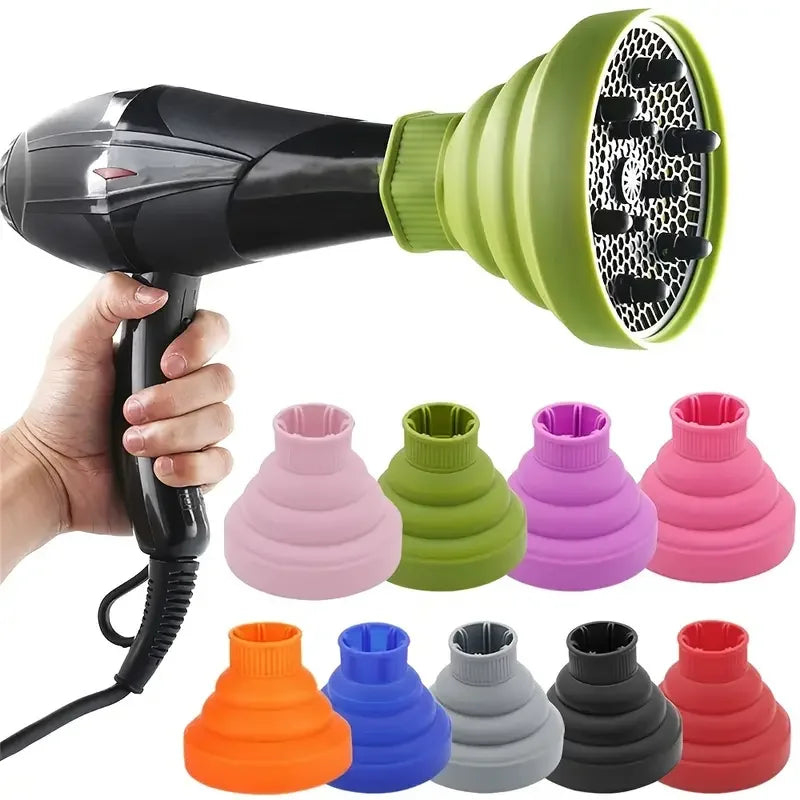Outil de Salon en Silicone noir rose universel sèche-cheveux diffuseur couverture réglable résistant à la température dispersion sèche-cheveux