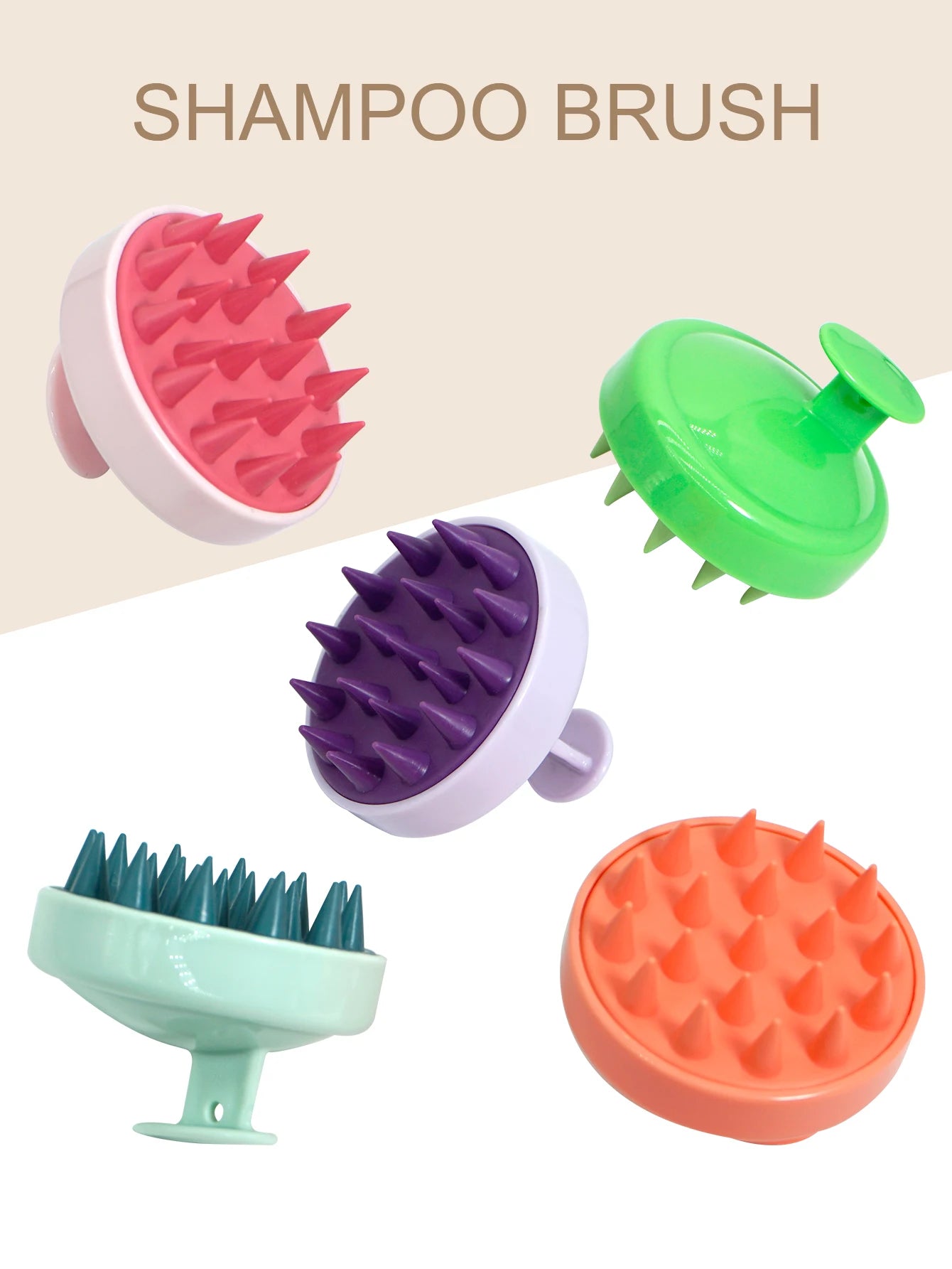 Brosse de Énergie du Cuir oral elu en Silicone, Peigne à Poignée Magique, Spa