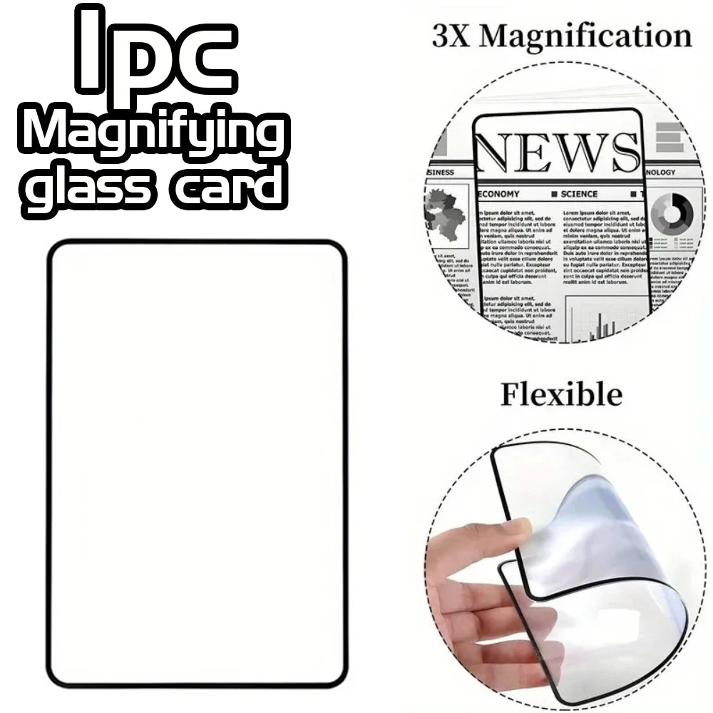 Loupe de lecture portable 1/2/4 pièces, loupe de page légère et flexible, grossissement 3X, idéale pour les personnes âgées