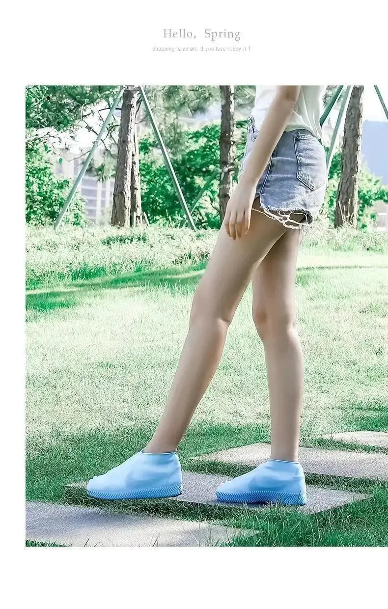 1 paire de couvre-chaussures imperméables en Silicone, en caoutchouc résistant aux lèvres, équipement de pluie, accessoires pour les jours de pluie en plein air