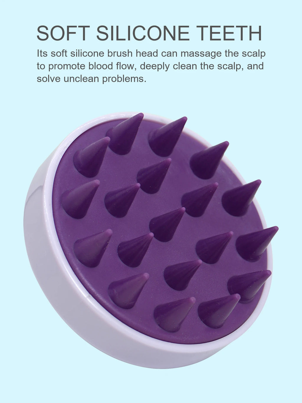 Brosse de Énergie du Cuir oral elu en Silicone, Peigne à Poignée Magique, Spa
