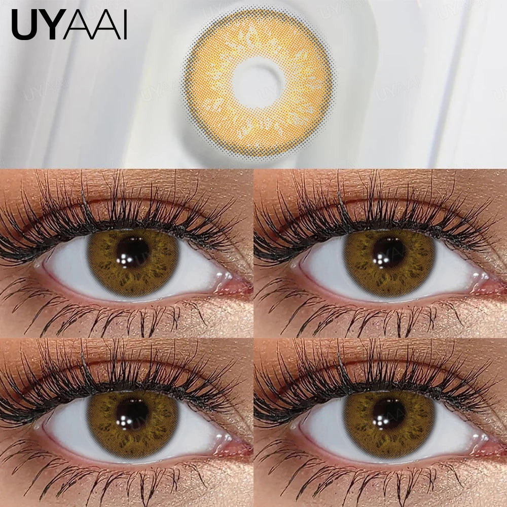UYAAI Cleopatra série nouveaux élèves colorés maquillage lentilles de Contact vertes beauté femmes élèves colorés cosmétique marron élèves naturels
