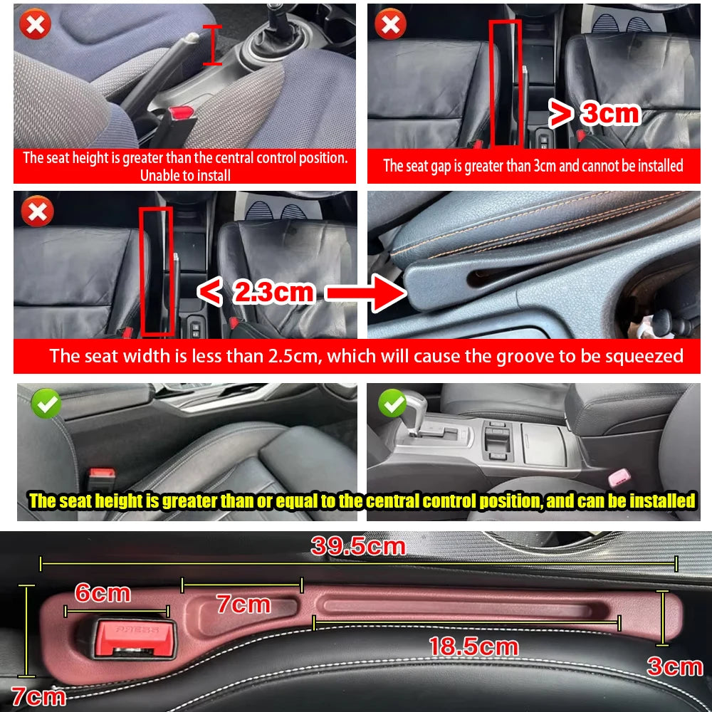 Bande de remplissage d'écart de siège de voiture, bande de prise de couture latérale, étanche, adapté à tous les modèles de voiture, portefeuille, support de téléphone, accessoires de voiture
