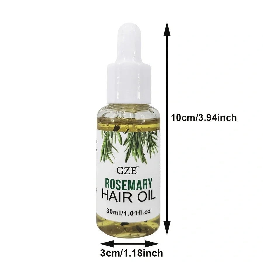 Huile de romarin GZE pour cheveux, huile capillaire au romarin pour le cuir chevelu, tous types et textures |   Cheveux raides, ondulés et traités chimiquement : fortifiant