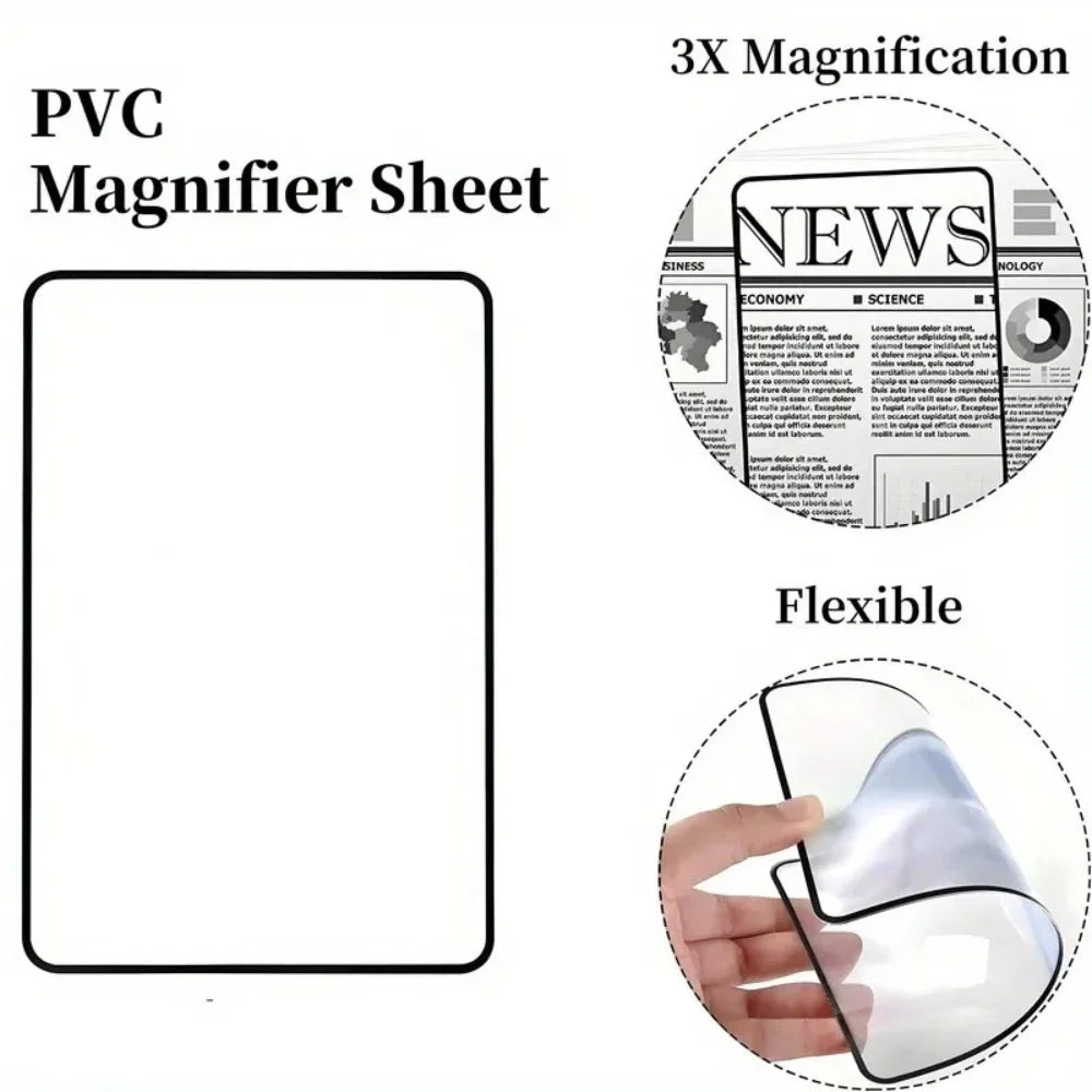 Loupe de lecture portable 1/2/4 pièces, loupe de page légère et flexible, grossissement 3X, idéale pour les personnes âgées