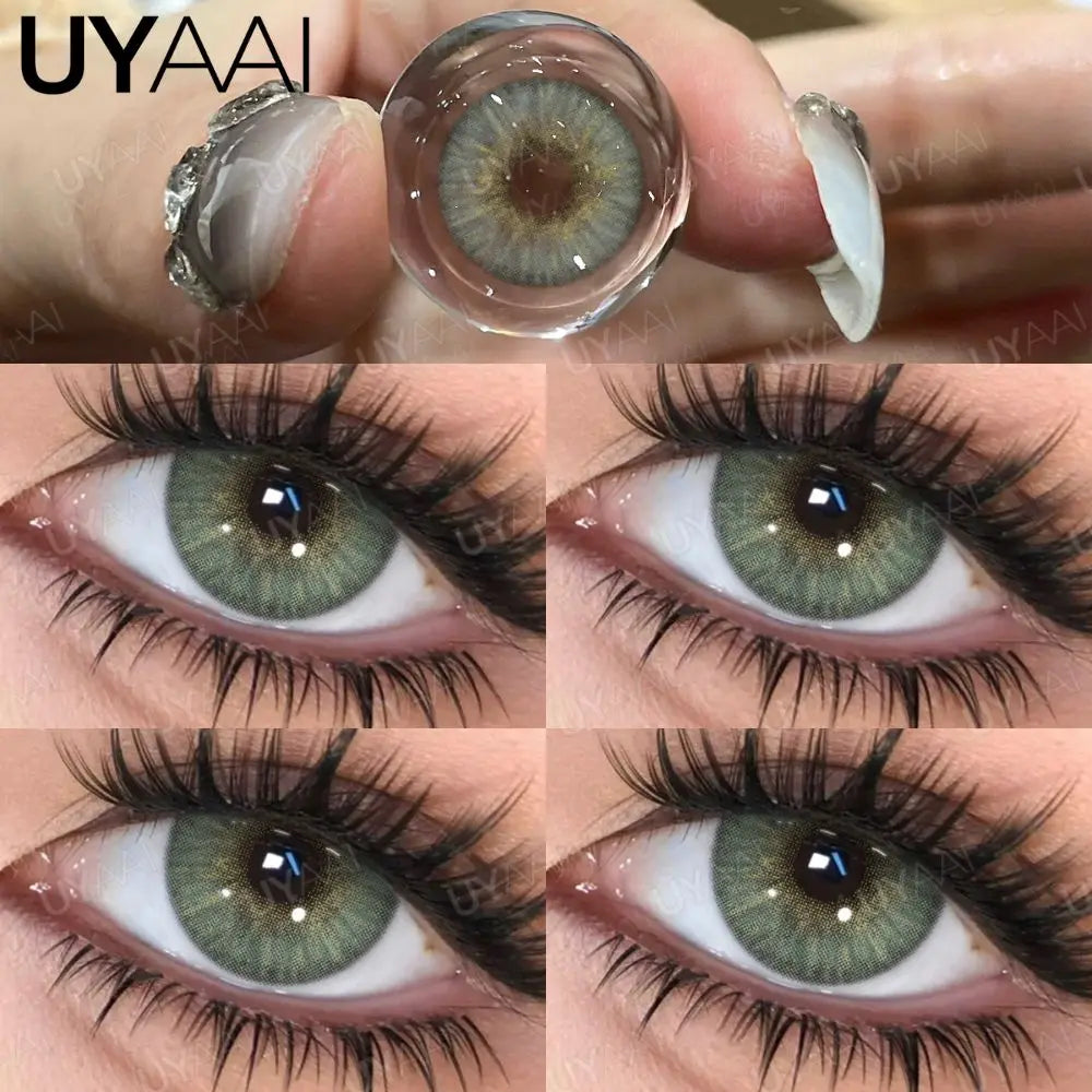 UYAAI Cleopatra série nouveaux élèves colorés maquillage lentilles de Contact vertes beauté femmes élèves colorés cosmétique marron élèves naturels