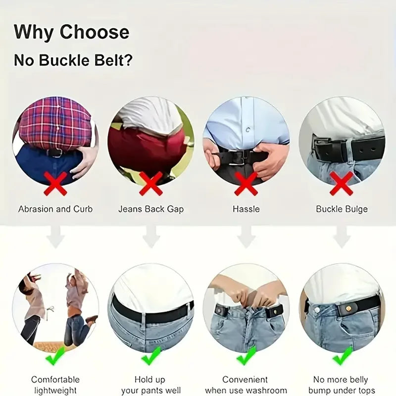 Ceinture élastique Invisible sans trace, ceinture pour femmes, pantalons en jean, ceinture élastique pour hommes