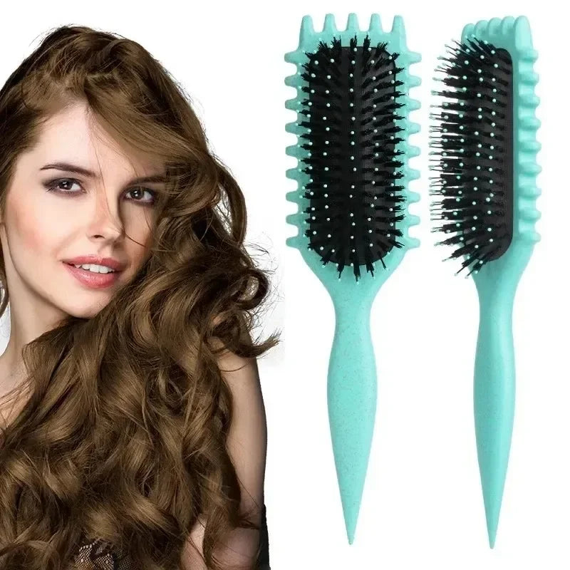 Brosse Coiffante pour Cheveux Bouclés – Brosse à Boucles pour Hommes et Femmes – Outil de Peignage et de Modelage – Réduit les Tensions