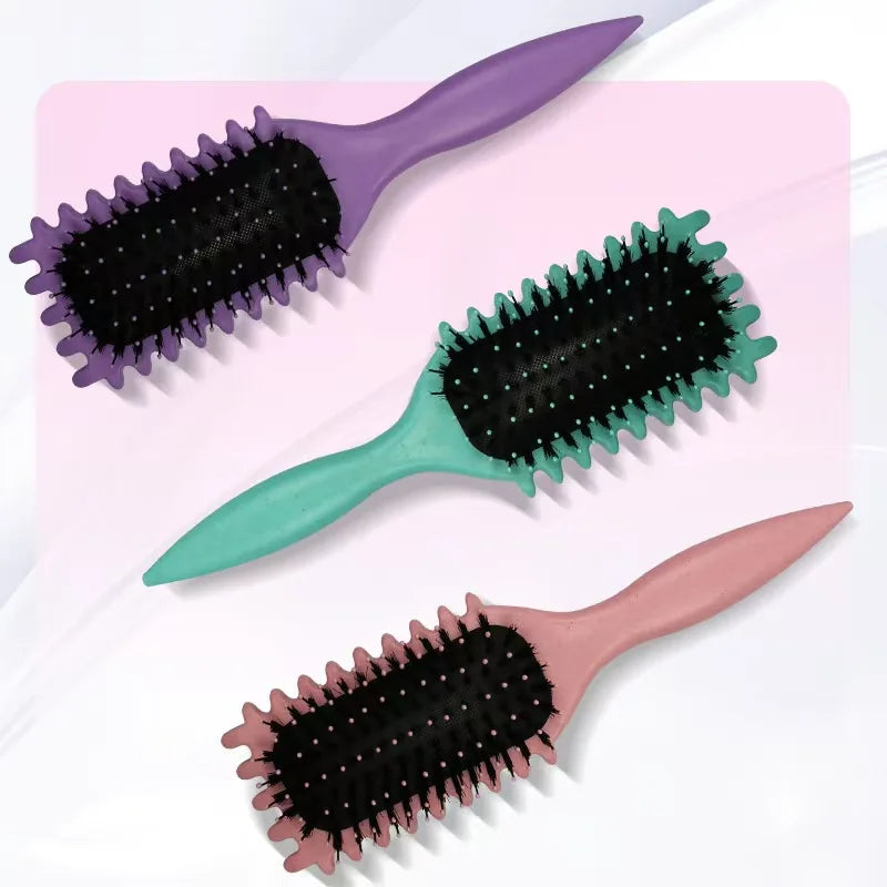 Brosse Coiffante pour Cheveux Bouclés – Brosse à Boucles pour Hommes et Femmes – Outil de Peignage et de Modelage – Réduit les Tensions