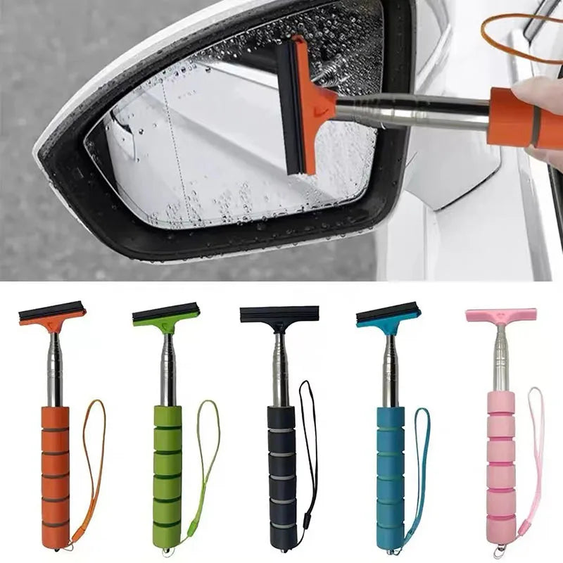 Outil de nettoyage d'essuie-glace de rétroviseur de voiture, nettoyeur de brume de verre automatique, grattoir, accessoires de voiture, poignée, brosse de nettoyage de vitres télescopique