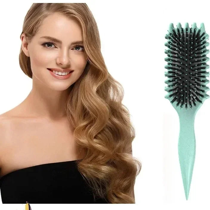 Brosse Coiffante pour Cheveux Bouclés – Brosse à Boucles pour Hommes et Femmes – Outil de Peignage et de Modelage – Réduit les Tensions