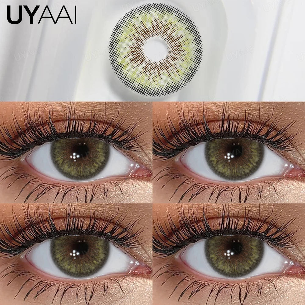 UYAAI Cleopatra série nouveaux élèves colorés maquillage lentilles de Contact vertes beauté femmes élèves colorés cosmétique marron élèves naturels