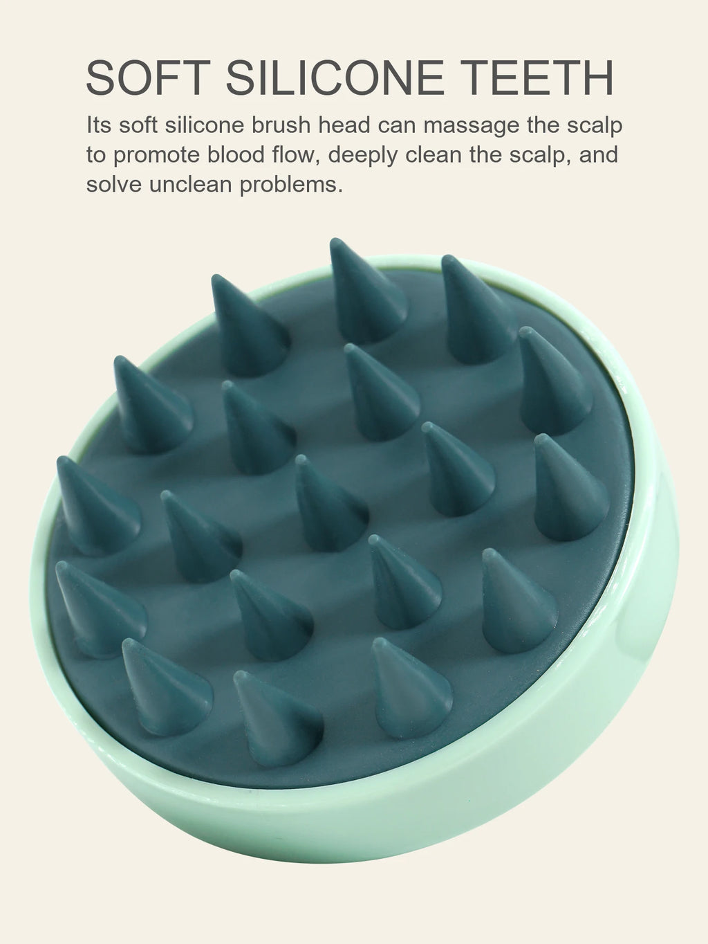 Brosse de Énergie du Cuir oral elu en Silicone, Peigne à Poignée Magique, Spa