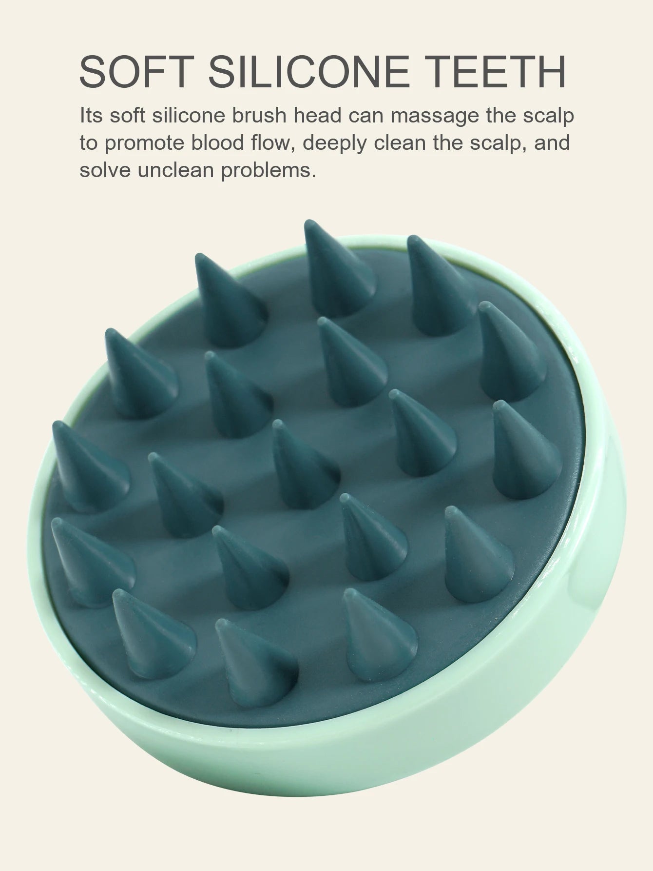 Brosse de Énergie du Cuir oral elu en Silicone, Peigne à Poignée Magique, Spa