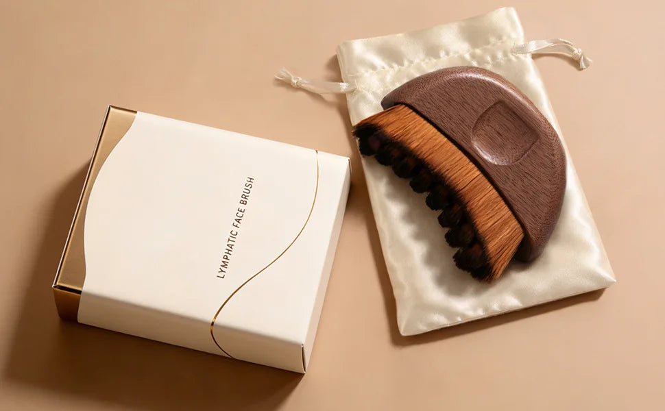 Brosse de massage lymphatique pour le visage, le menton et la mâchoire – Masseur à brossage à sec pour le drainage lymphatique et le soulagement de la fatigue faciale