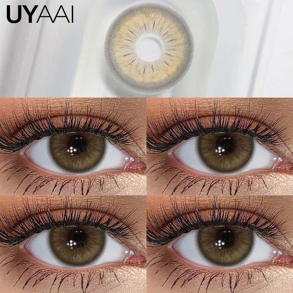 UYAAI Cleopatra série nouveaux élèves colorés maquillage lentilles de Contact vertes beauté femmes élèves colorés cosmétique marron élèves naturels