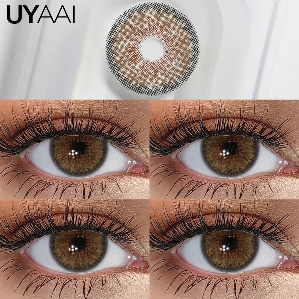 UYAAI Cleopatra série nouveaux élèves colorés maquillage lentilles de Contact vertes beauté femmes élèves colorés cosmétique marron élèves naturels