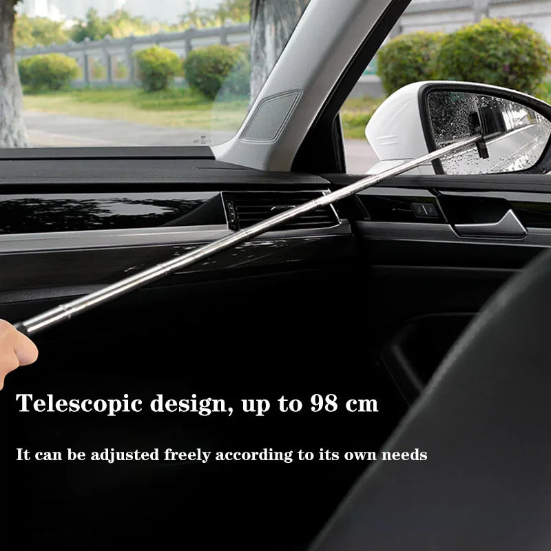 Outil de nettoyage d'essuie-glace de rétroviseur de voiture, nettoyeur de brume de verre automatique, grattoir, accessoires de voiture, poignée, brosse de nettoyage de vitres télescopique