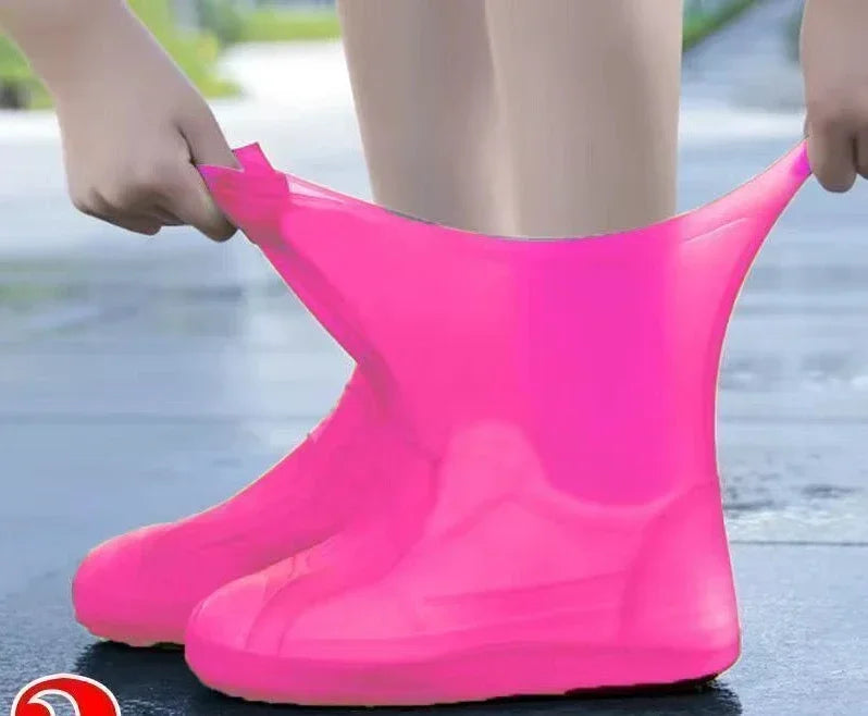 1 paire de couvre-chaussures imperméables en Silicone, en caoutchouc résistant aux lèvres, équipement de pluie, accessoires pour les jours de pluie en plein air