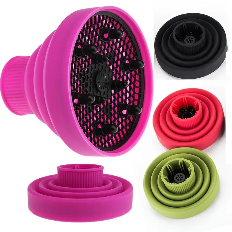 Outil de Salon en Silicone noir rose universel sèche-cheveux diffuseur couverture réglable résistant à la température dispersion sèche-cheveux