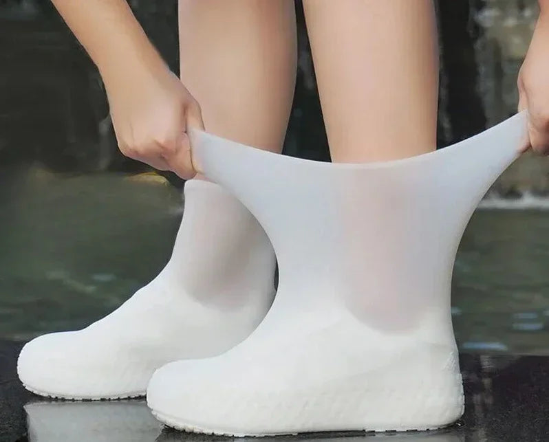 1 paire de couvre-chaussures imperméables en Silicone, en caoutchouc résistant aux lèvres, équipement de pluie, accessoires pour les jours de pluie en plein air