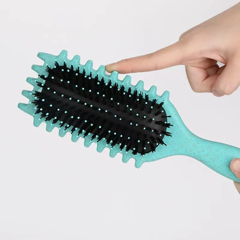 Brosse Coiffante pour Cheveux Bouclés – Brosse à Boucles pour Hommes et Femmes – Outil de Peignage et de Modelage – Réduit les Tensions