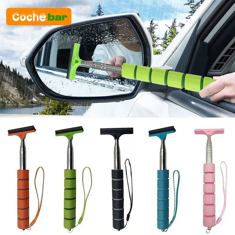 Outil de nettoyage d'essuie-glace de rétroviseur de voiture, nettoyeur de brume de verre automatique, grattoir, accessoires de voiture, poignée, brosse de nettoyage de vitres télescopique