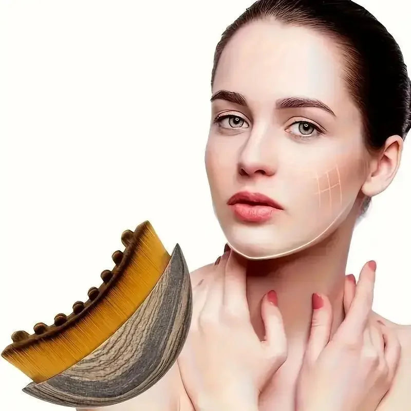 Brosse de massage lymphatique pour le visage, le menton et la mâchoire – Masseur à brossage à sec pour le drainage lymphatique et le soulagement de la fatigue faciale