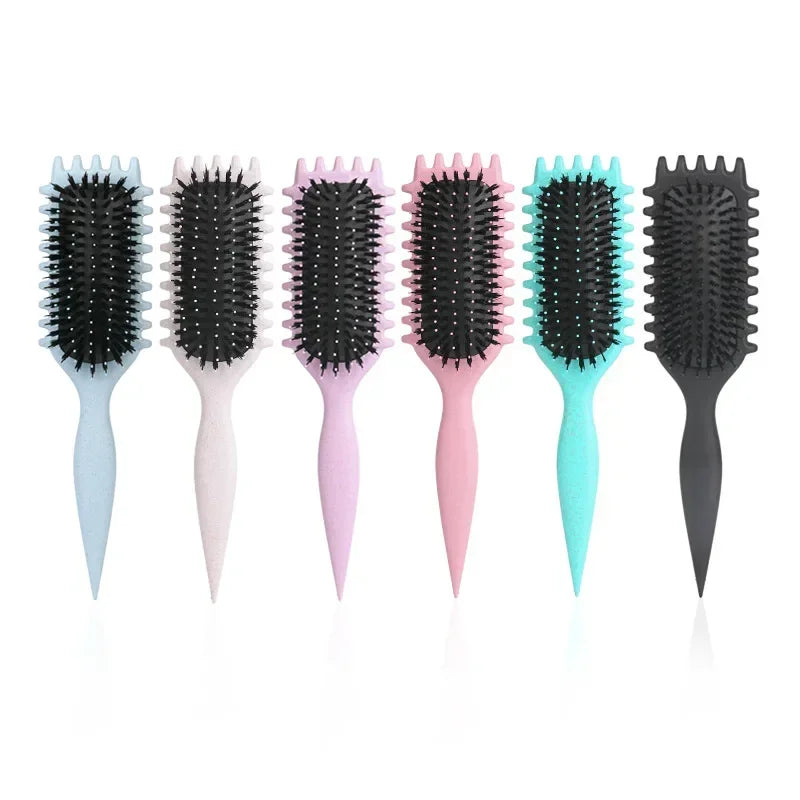 Brosse Coiffante pour Cheveux Bouclés – Brosse à Boucles pour Hommes et Femmes – Outil de Peignage et de Modelage – Réduit les Tensions