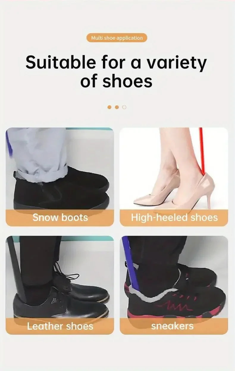 Cornes de chaussures en plastique extra longues, flexibles, ne nécessitent pas de bois, cuillères à chaussures durables pour femmes enceintes portant des fourmis de repos, 1 pièce