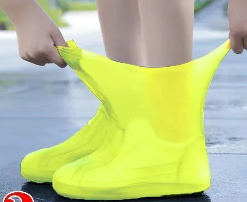 1 paire de couvre-chaussures imperméables en Silicone, en caoutchouc résistant aux lèvres, équipement de pluie, accessoires pour les jours de pluie en plein air