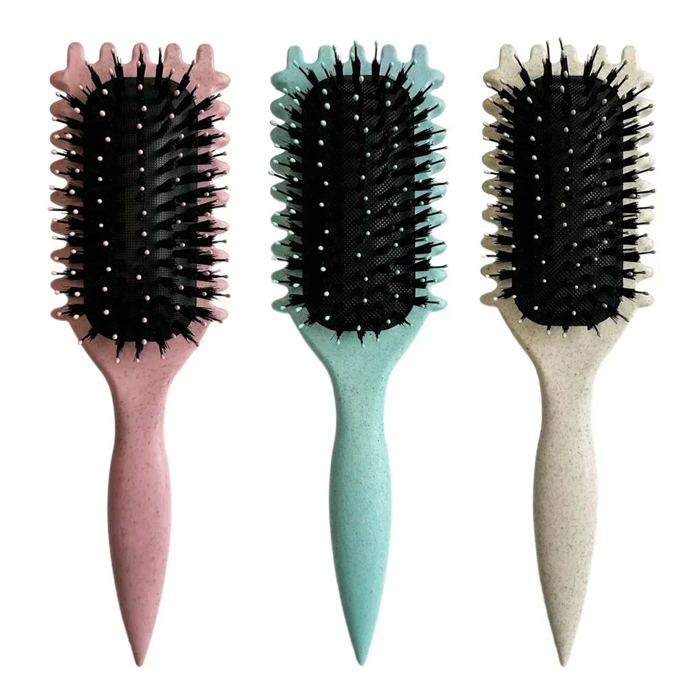 Brosse Coiffante pour Cheveux Bouclés – Brosse à Boucles pour Hommes et Femmes – Outil de Peignage et de Modelage – Réduit les Tensions